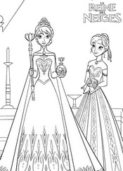 coloriage reine des neige le couronnement de la reine elsa